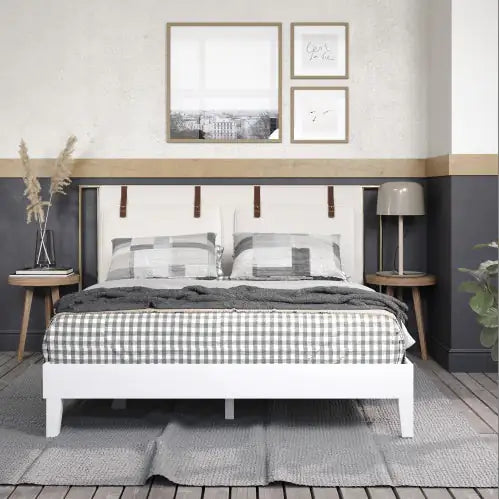 Cama de Madera Artesanal Blanca