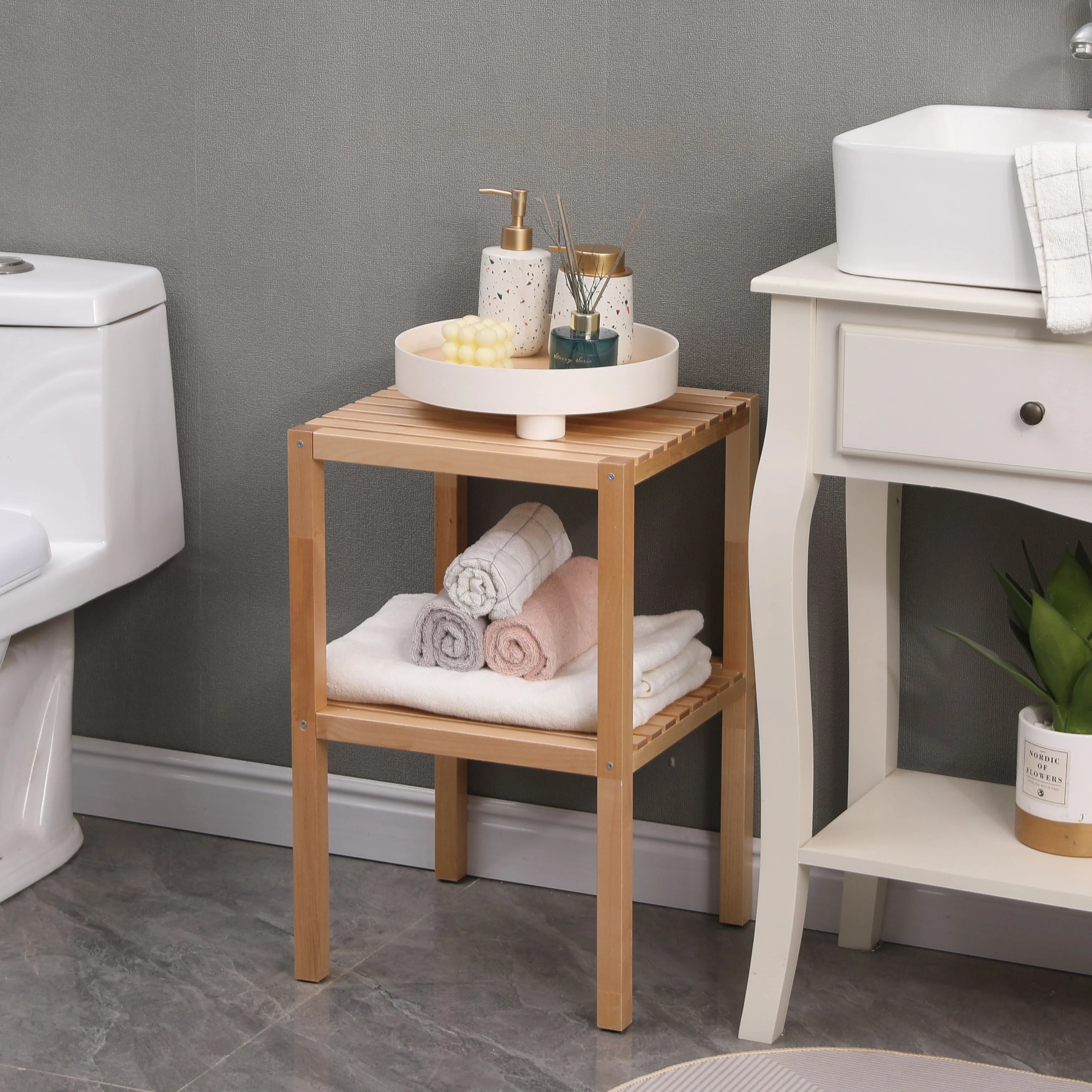 Estantería de Baño de Bambú