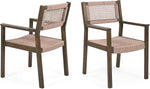 Set de 2 Sillas Trenzadas de Madera de Acacia