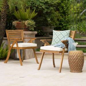 Set de 2 Sillas de Madera Artesanal para Exterior