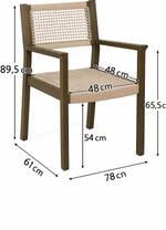 Set de 2 Sillas Trenzadas de Madera de Acacia