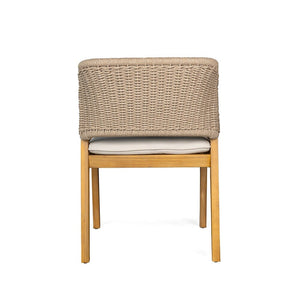 Set de 2 Sillas de Madera con Respaldo de Ratán y Cojín