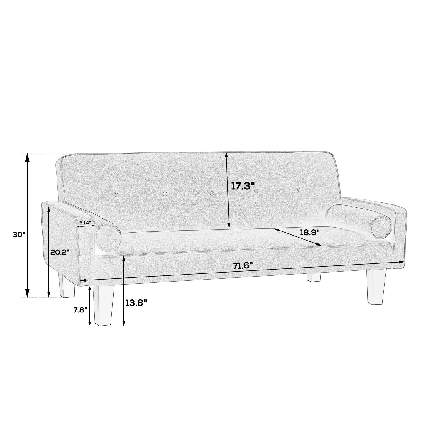 Sofá Cama Convertible de Tela de Lino