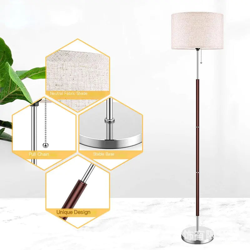 Minimalist American Floor Lamp with Pull Chain Decor