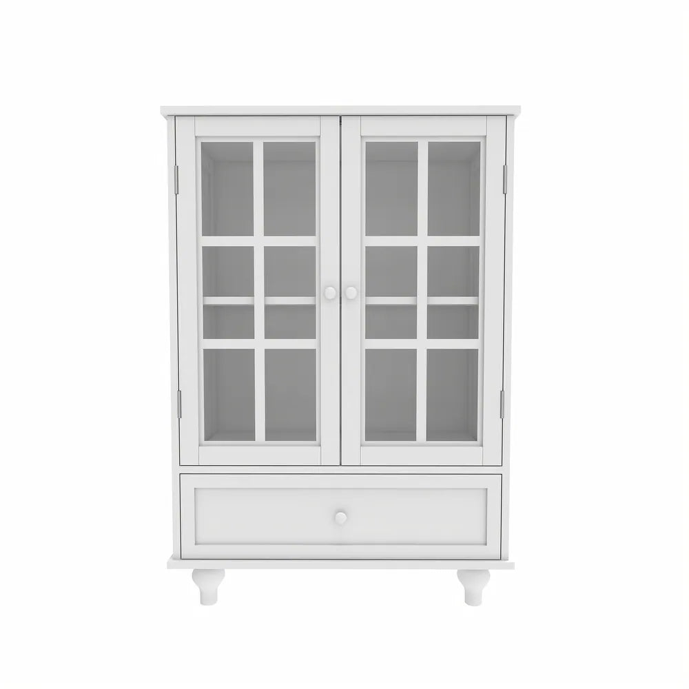 Aparador con Puertas de Vidrio y Cajón
