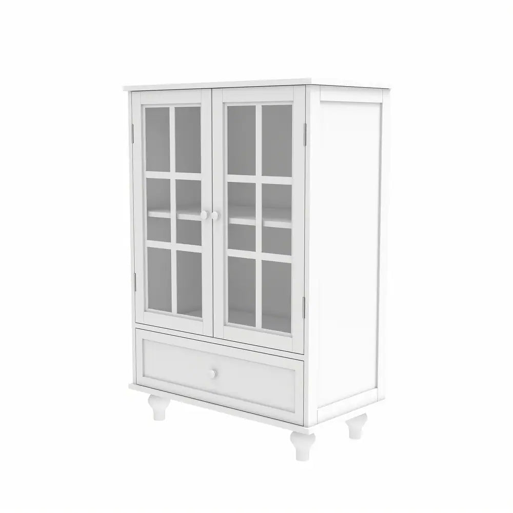 Aparador con Puertas de Vidrio y Cajón