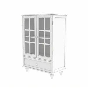 Aparador con Puertas de Vidrio y Cajón