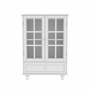 Aparador con Puertas de Vidrio y Cajón