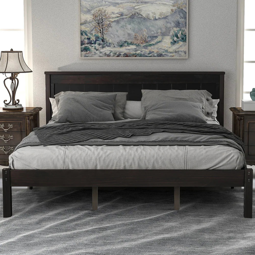 Cama de Madera de Pino con Plataforma