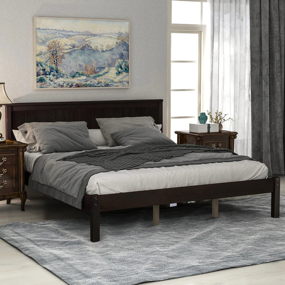 Cama de Madera de Pino con Plataforma