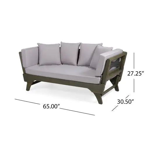 Sofá Cama de Madera de Acacia con Cojines Impermeables