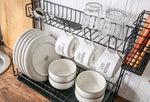 Escurridor de Platos de 2 Niveles Multifuncional para la Cocina