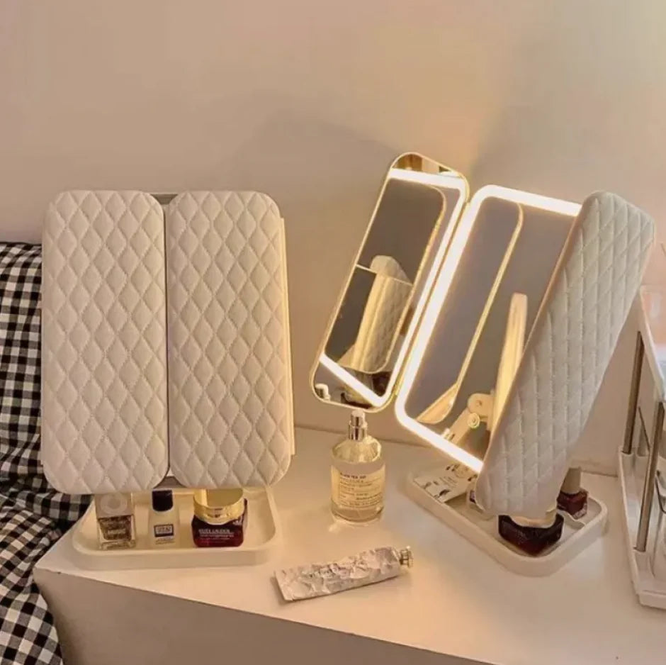 Espejo de Maquillaje con Luz LED