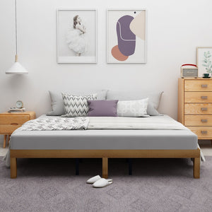 Cama de Madera Maciza de Caucho