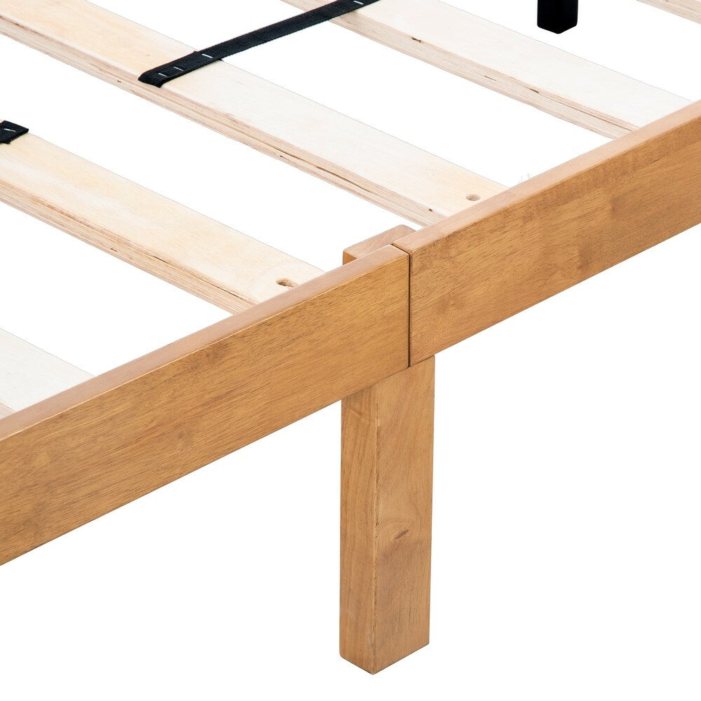 Cama de Madera Maciza de Caucho