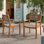 Set de 2 Sillas Trenzadas de Madera de Acacia