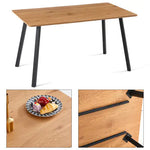 Modern Design Rectangle MDF Restaurant Wooden Dining Table With Metal Frame