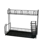 Escurridor de Platos de 2 Niveles Multifuncional para la Cocina