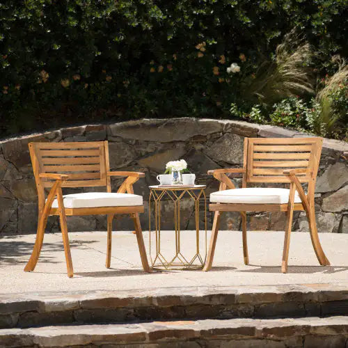 Set de 2 Sillas de Madera Artesanal para Exterior