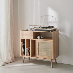 Muebles de Vinilo de Madera Artesanal y Caña