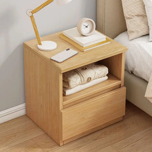 Mesa de Noche de Madera Artesanal