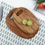 Tabla de Corte Redonda de Madera de Zebra