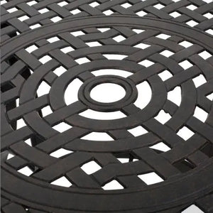 Outdoor Cast Aluminum Circular Dining Table, Bronze