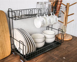 Escurridor de Platos de 2 Niveles Multifuncional para la Cocina