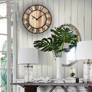 Reloj de Pared de Madera con Números Romanos